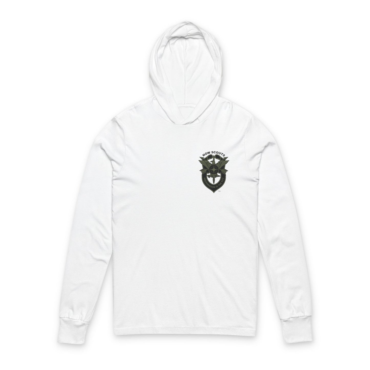 Small Badge - Hooded Long Sleeve Tee - Multiple Colors