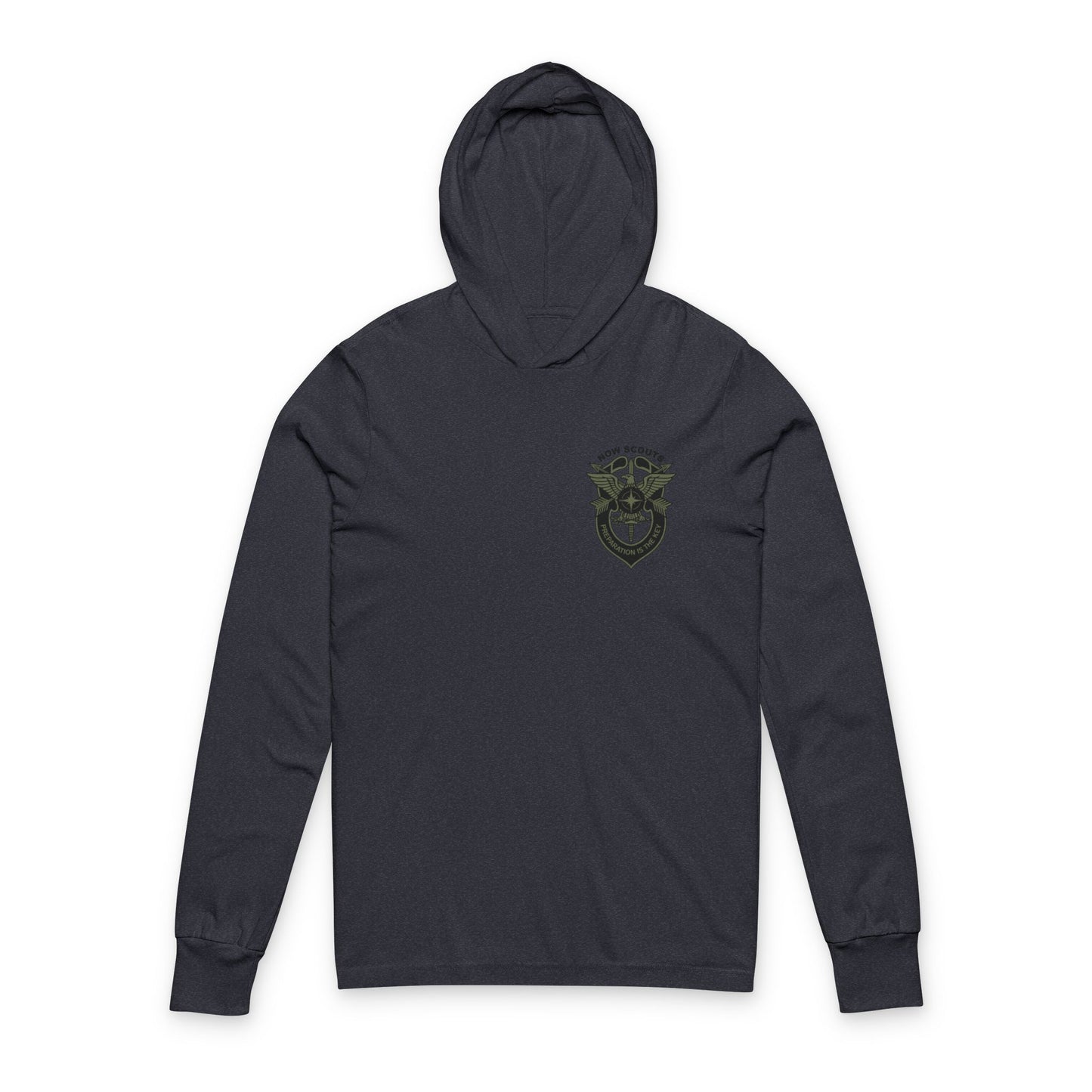 Small Badge - Hooded Long Sleeve Tee - Multiple Colors