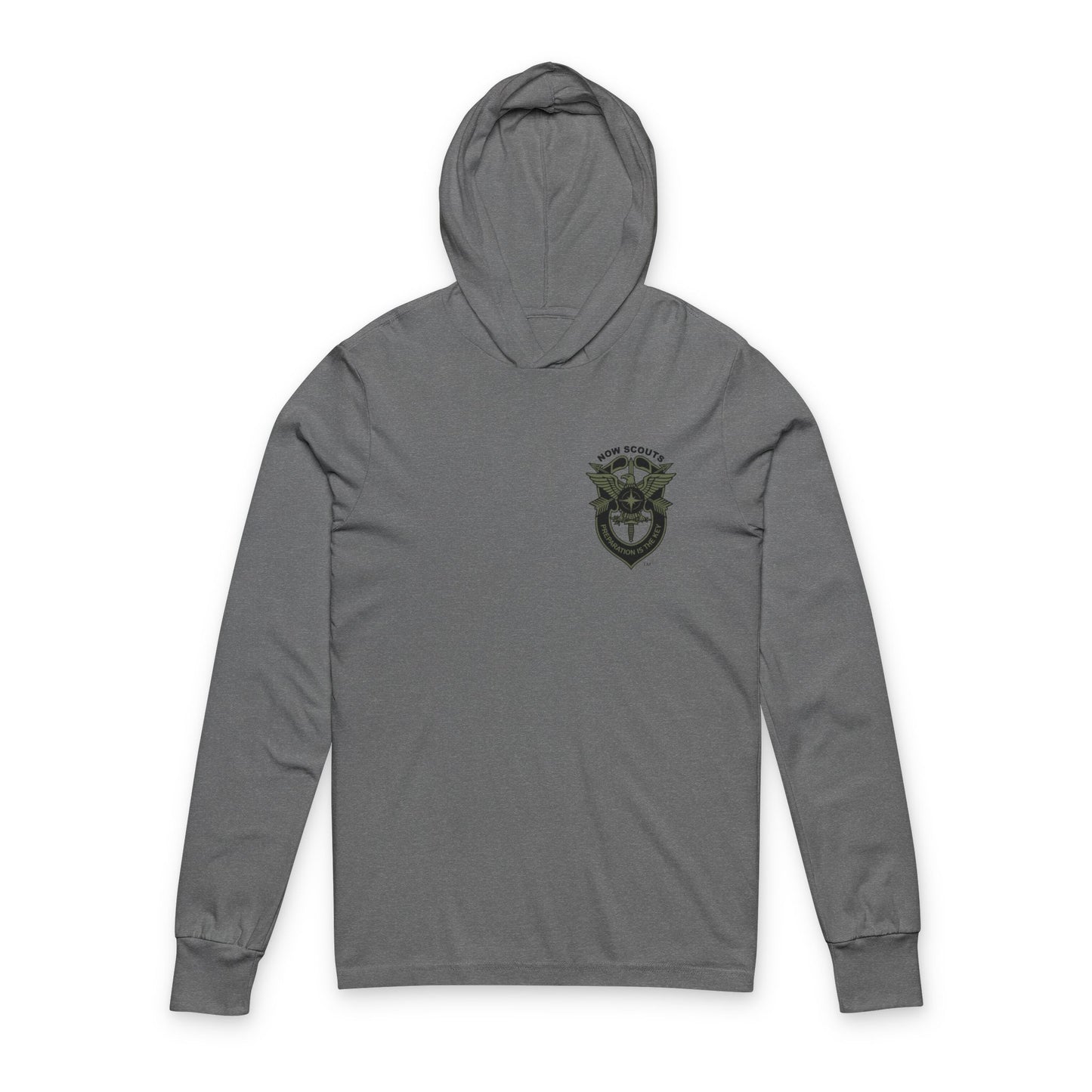 Small Badge - Hooded Long Sleeve Tee - Multiple Colors